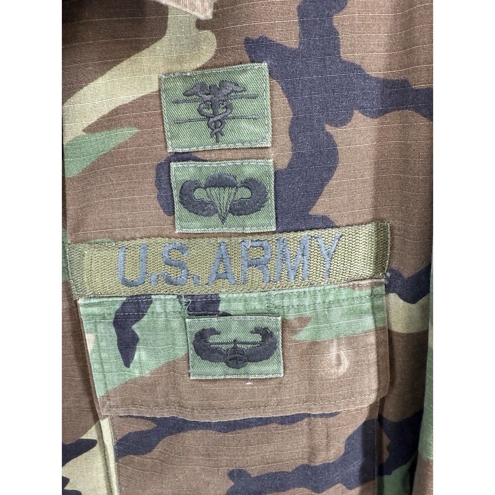 Vintage US Army M81 Woodland Camo BDU Coat Size Medium Short - Picture 3 of 6